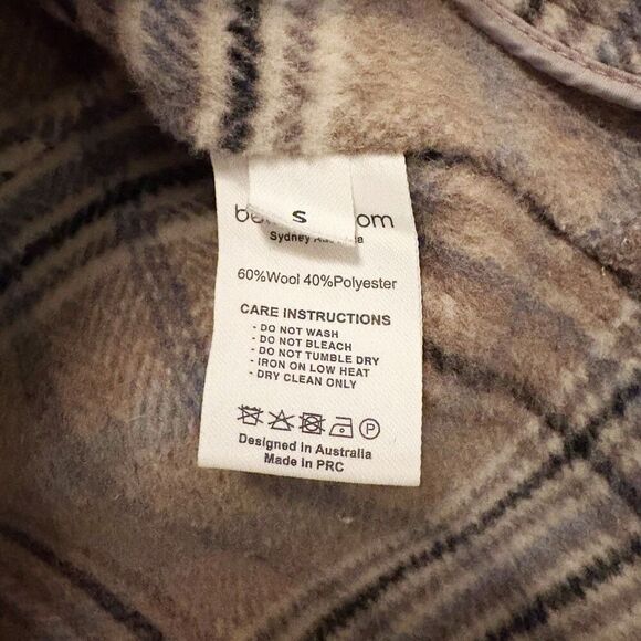 Belle & Bloom Ex-Boyfriend Wool Blend Oversized Jacket Plaid Size S $238.00 - Picture 13 of 13